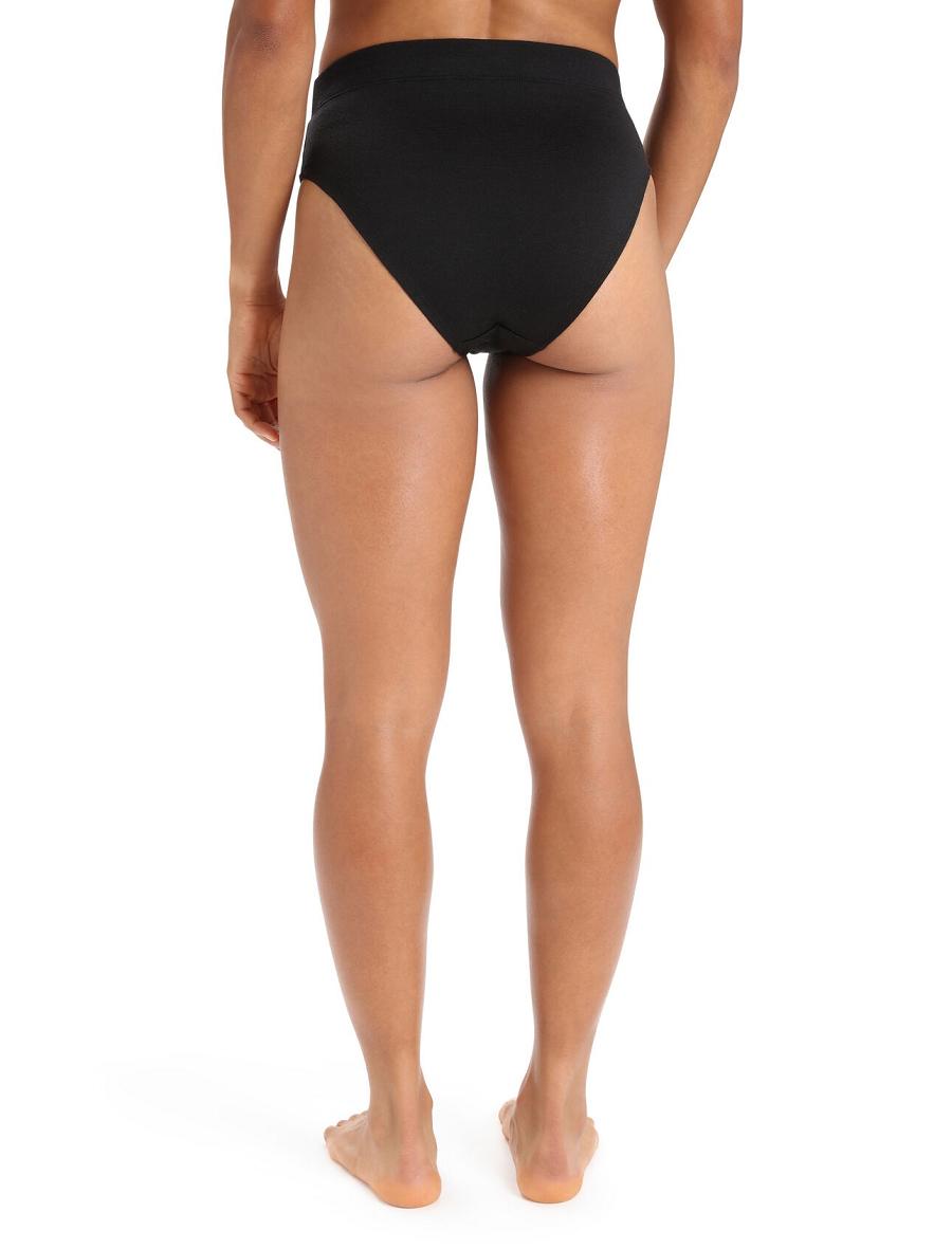 Sous Vêtement Icebreaker Merino Queens High Cut Brief Femme Noir | FR 1695AHKP